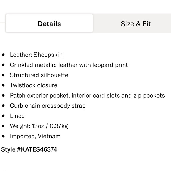 Kate Spade Nicola Metallic Leopard Chain Wallet